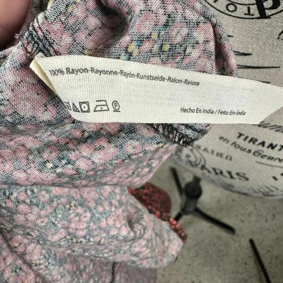 Free People Lightweight Floral Rayon Mini Dress with Open Back Tie Detail Sz  S - Picture 7 of 8